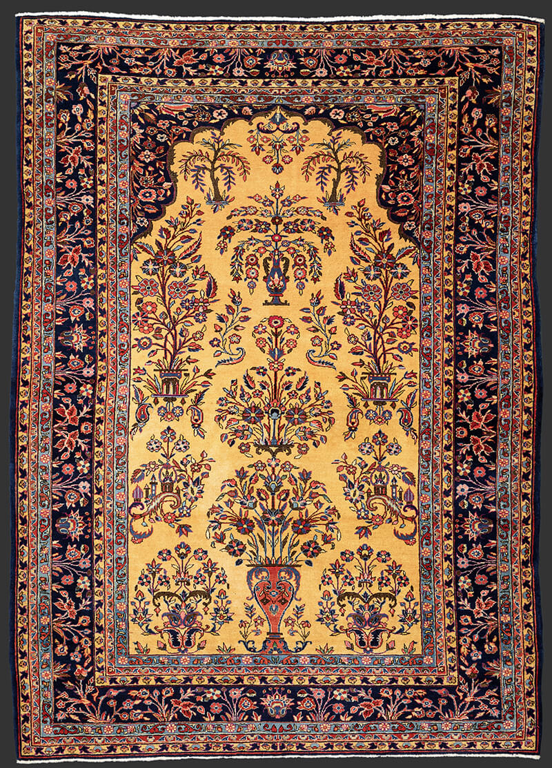 Kashan Manchester Rug Yellow Saffron Color n°:360606